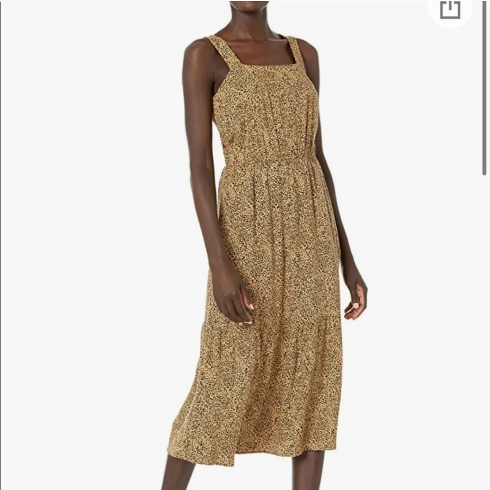 Women's Tan Floral Midi Dress - Picture 1 of 1